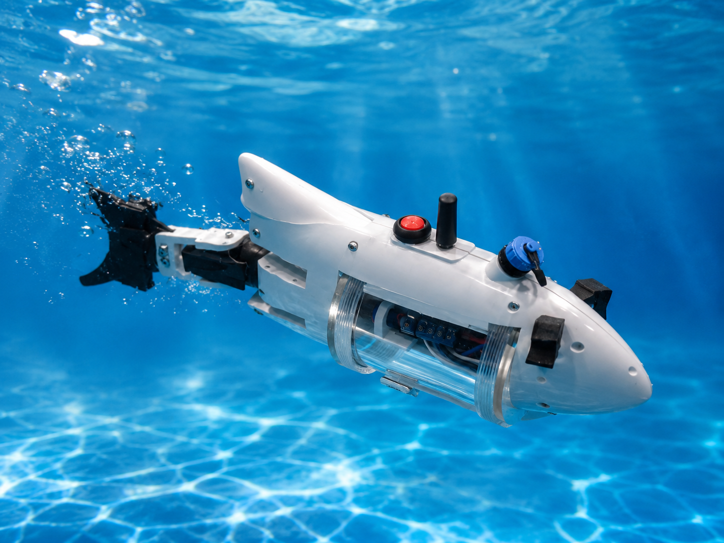 RoboFish Pro moving through water